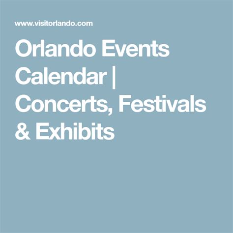 Orlando Events Calendar